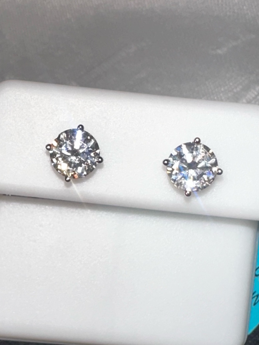 SET of Sterling Silver Moissanite 1.60 Stud Earrings and 7” Rope Chain Bracelet